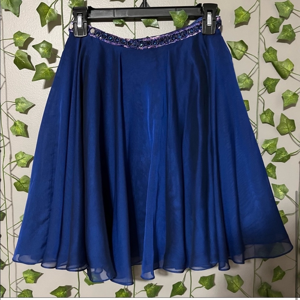 Sherri Hill Navy Beaded Two-Piece Prom Dress - Picture 3 of 4